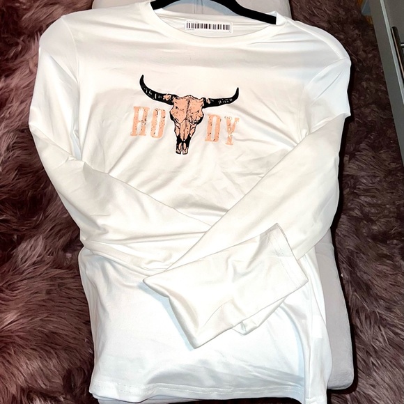White Long Sleeve Top with Howdy Bull - Picture 2 of 7